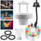 GOMETY 12 LED Ultraschall Vernebler, Mini Nebelmaschine Nebler,Metall Zerstäuber,Ultraschall-Nebelmacher,Mist Maker,Fogger Metallzerstäuber mit Adapter, für Teich,Aquarium,Garten,Halloween Pumpkin