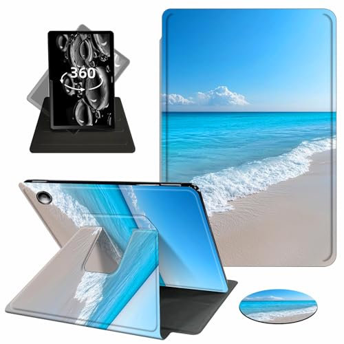 ACWDMKH for Amazon Fire Max 11 Tablet Case,(13th Generation, 2023 Release) 360 Degree Rotating Swivel PU Leather Stand Flip Folio Cover with Auto Wake/Sleep Case for Fire Max 11,Blue Sea Beach