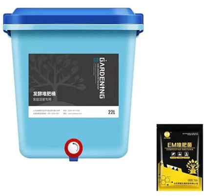 Bacs à compost d'intérieur Poubelle à compost de comptoir de cuisine 6 gallons/22L, avec son de compost de 500 g/1,1 lb, composteur alimentaire d'intérieur for cuisine, poubelle for comptoir de cuisin
