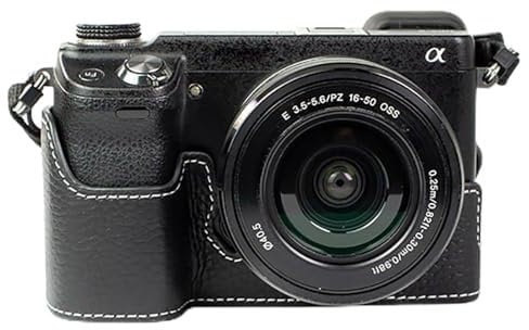 DBZZ Handcrafted retro genuine leather camera case Half-Wrap camera protection case For Sony NEX-6/7 (Black)