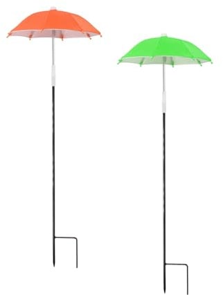 KeaJuidy 2 Stück Pflanzenschirme für Pflanzen Im Freien Verstellbare Gartenschatten Pflanzenschirm Regenfester für Garten, Pflanzenschutz, Schatten Durchmesser 27 cm (Grün und Orange)