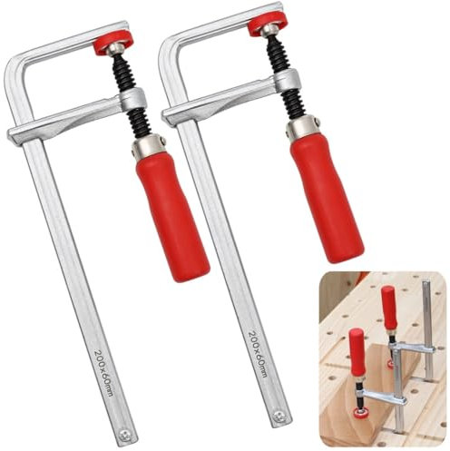 2 Pcs Heavy-Duty Guide Rail Clamps for Mft and Rail Systems, 7-7/8 Opening, 530 Clamping Power for Wood Projects