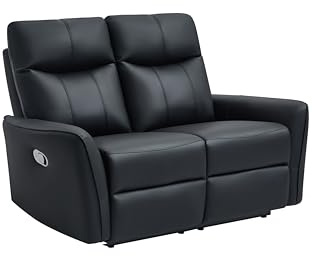 UK Leisure World LAZYBOY BLACK BONDED RECLINER LEATHER SOFA SET SUITES SETTEE ARMCHAIR THREE TO SINGLE 3 2 1 SEATER (Two seater)