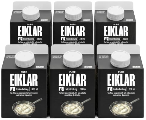 Big Zone Eiklar | 100% flüssiges Hühnereiweiß aus Freilandhaltung | 6 x 300g Tetra-Pack