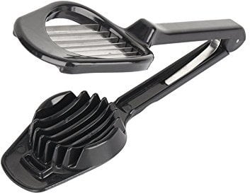 Egg Slicer Mushroom Tomato Fruit Cutter with Long Handle Slicer with ABS alloy Stainless Steel Blades Multifunction Kitchen Accessories Cooking Tool (Color : Black)