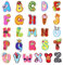 Iron on Patches Letters 26pcs A-Z Alphabet Patches Animal Shaped DIY Motif Iron On Or Sew On Patches Appliques for Jeans Jackets Backpacks(Style 9)