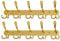 Dseap Garderobenleiste - Schwerlast Garderobenhaken Mit 5 Dreifachhaken, Edelstahl Wandgarderobe, Kleiderhaken Wand, Hakenleiste Garderobe für Mantel Hut Handtuch Handtasche, Gold, 2 Stück