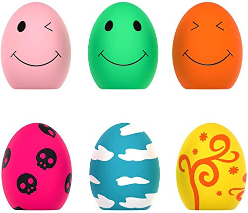 SCHITEC Hundespielzeug Quietschend, Rubber Bouncy Egg Balls mit Quietschspielzeug, Soft Latex Toys interaktives Abrufspiel, hundespielzeug unzerstörbar zum Abholen von Spielbällen für Welpenspielzeug