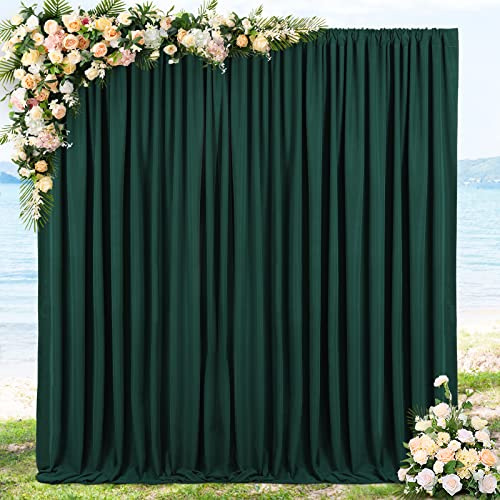 Green Backdrop Curtain for Parties Polyester Backdrops Photo Drape 10FTx8FT Outdoor Wedding Baby Shower Photography Background Photo Decor St. Patrick's Day