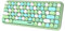 Teclado Bluetooth inalámbrico, mini teclado compacto de 84 teclas, conexión inalámbrica de 2,4 GHz, tapas redondas retro de ABS, panel mate, diseño ergonómico para PC, ordenadores portátiles (verde