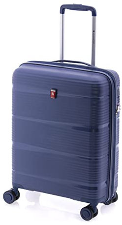 Kabinentrolley, Polypropylen, 50 cm, 4 Rollen, Reißverschluss und TSA, ausziehbar, Blau