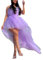 Robe longue bouffante à volants pour femme, violet, M