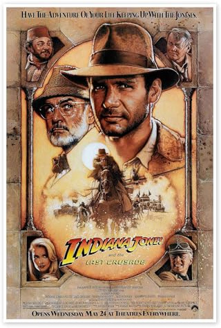 Posterlounge Indiana Jones und der letzte Kreuzzug (Englisch) Poster | 60 x 90 cm von Vintage Entertainment Collection Braun Wandbilder Wanddeko