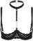 CHICTRY Womens Wet Look Patent Leather Lingerie Quarter Cups Strappy Underwired Bra Tops Clubwear 2# Black XXL