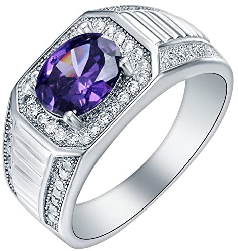 Stfery Ringe Frauen Feminin, Damen Silberring Gr 52 Oval Zirkonia Modeschmuck Cocktail Party Elegant Hochzeitstag Geschenk
