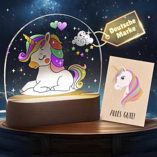 Darlena Einhorn Nachtlicht | Einhorn Geschenke für Mädchen | Einhörner Geschenke zum Geburtstag oder Weihnachten | LED Kinderlampe für Babys und Kinder dimmbar | Nachtlampe, Kinderzimmer Deko
