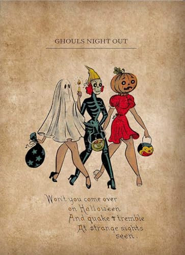 Metall-Blechschild mit Aufschrift Treat Or Trick Halloween Day Ghouls Night Out Womt You Come Over On Halloween And Quake Tremble At Strange Sights Seen, Wanddekoration, Metallschild, 20,3 x 30,5 cm