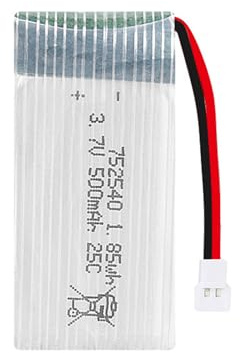 Lithium Polymer Akku 3.7V 500mAh 752540 25C Wiederaufladbarer Lipo Akku Lithium Ion Akku mit XH2.54-2P Stecker für RC Drohne Flugzeug Zubehörteil