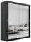 ELUKS SKY Double Sliding Doors Wardrobe with Mirror Drawers Furniture for Bedroom Living Room and Hall Wardrobe Organizer Width 100cm/120cm/150cm/180cm/200cm (Black, 120cm+ 2 drawers)