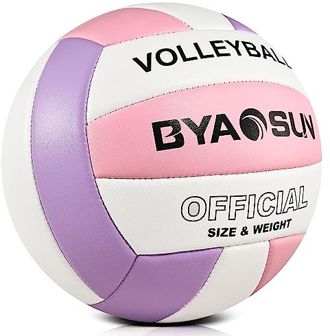 BYAOSUN Volleyball,Beachvolleyball,Weicher Volleyball Ball für Indoor Outdoor Beach,Größe 5 Volleybälle für Anfänger Teenager Erwachsene