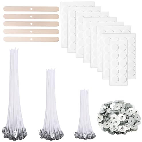 Bolosa 150 Stück Kerzendocht, Kerzendochte für Kerzen, Kerzen Docht Set, Kerzendocht Kaufen, Kerzendochte für Dicke Kerzen, Kerzen Selber Machen Set, Dochte für Kerzen Gießen, Candle wick 10/15/20cm L