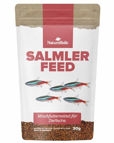 NatureHolic SalmlerFeed Softgranulat | Fischfutter Aquarium | hochwertiges Hauptfutter für Salmler & Zierfische | Stärkung der Abwehrkräfte & der Farbintensität | Ideal für Salmler und Co. | 30 g