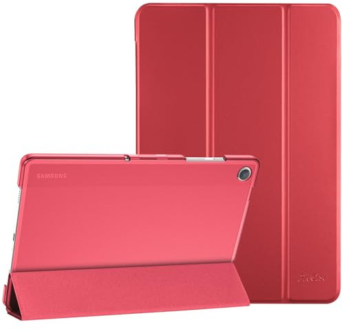 ProCase Hülle für Samsung Galaxy Tab A9+ / A9 Plus 11 Zoll 2023 (SM-X210), Dreifache Schutzhülle Case für 11 Galaxy Tab A9+/A9 Plus, Dünn Leicht Smart Cover mit Translucent Frosted Rückhülle -Rot