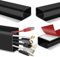 Organizador de cables para debajo del escritorio, organizador de cables negro, autoadhesivo, sin taladro, para PC, TV, bandeja de gestión de cables, 40 cm, paquete de 4