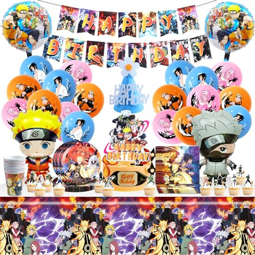 Naru Anniversaire Deco, Naru Anniversaire Decoration Enfant, Ballon Anniversaire Naru, Assiette Naru Gobelet Serviette Papier, Nappe Anniversaire, Naru Cake Deco, Kit Anniversaire Vaisselle Garçon