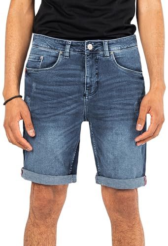 Sublevel Herren Denim Kurze Jeans Shorts im Used Look 5-Pocket