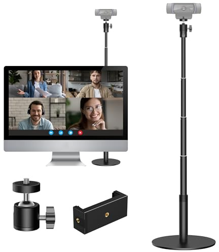 InnoGear Webcam Stand, Telescopic Mount Vlogging Stick with Phone Holder | for Logitech Webcam C922 C930e C920S C920 C615 C960 C920x BRIO 4K NexiGo N60 Eye-Level Framing, Rock-Solid Stability