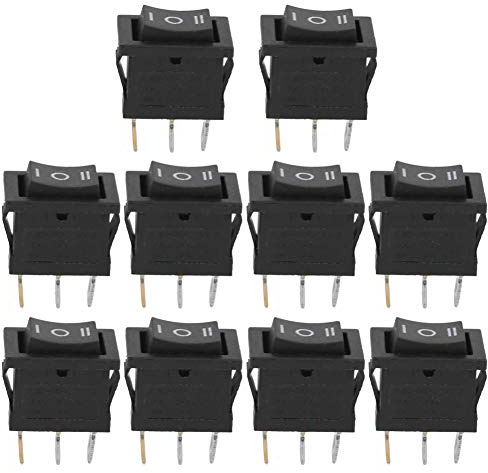 Fafeicy Mini Interruptores Basculantes KCD1 de 10 Piezas, Resistentes Al Calor, 3 Pines y 3 Posiciones para Electrodomésticos