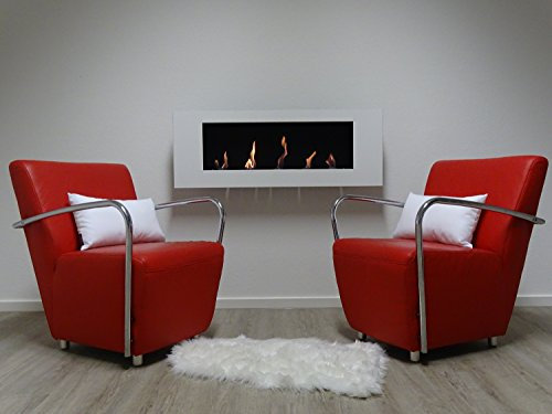 Ethanol- und Gelkamin Kamin Wandkamin Srm-Design XL Weiss Breite 110cm / inklusive 5 Brennstoffdosen