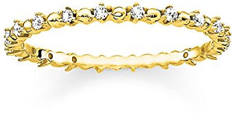 THOMAS SABO Ring Dots Gold, Größe 60, Sterlingsilber und Zirkonia, TR2153-414-14