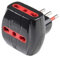 ROSI Adapter Emilia Prime: 3-fach, Typ F, E, Schwarz, NEMA 5-15 to Schuko (Type F) Adapter