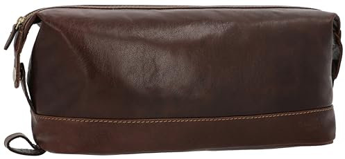 Gusti Anika Trousse de toilette en cuir pour homme et femme Marron