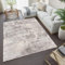 TAPISO Versay Teppich Shaggy Langflor Hochflor Creme Grau Modern Design Leinwand Optik Meliert Wohnzimmer Schlafzimmer ÖKOTEX 80 x 150 cm