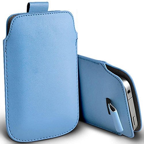 Digi Pig® BABY BLUE Easy Access Pull Tab Case For Doro 1370 Mobiles - Durable Protective Phone Pouch Covers