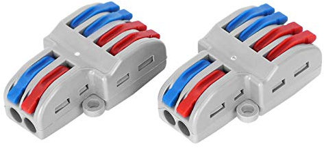 Oumefar Morsettiere Viti Senza Cavi elettrici 5 Pezzi Connettori di Cablaggio per Illuminazione 2-in-4-out per Attrezzatura della Macchina