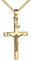JEVELION Gold Kreuz-Anhänger Kruzifix Jesus Christus Kettenanhänger 585 Gold 14 Karat 14K. Mit Kette 45 cm