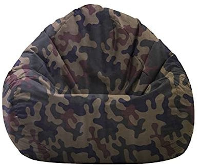 HomeIdeal - Sitzsack XXL Bodenkissen für Erwachsene & Kinder - Geeignet für Gaming oder Entspannen - Indoor wie Outdoor da er Wasserfest ist - mit EPS Perlen, Farbe:Camouflage, Größe:XXL