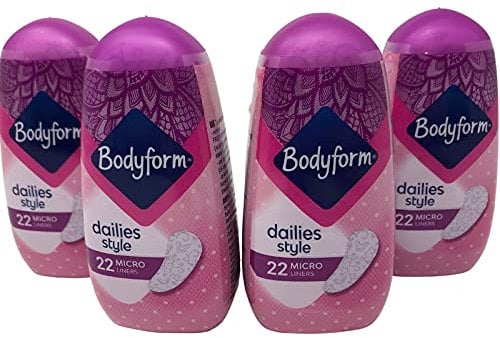 Bodyform Micro-Einlagen für Damen, im täglichen Stil, diskrete Einlagen pro Packung, Multipack, 4 Packungen (insgesamt 88 Slipeinlagen) 22 Stück