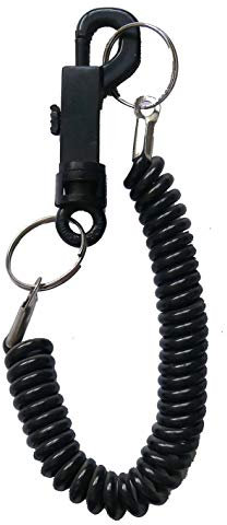 1 x schwarzer Schlüsselanhänger, dehnbarer Gürtelclip für Schlüssel, Ausweis, Reisekarten