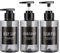 Segbeauty Leere Shampoo-Flaschen, 300 ml, Kunststoff, Pumpspender-Flasche, 3 Stück, nachfüllbare Shampoo-Pump-Flaschen für Dusche, graue Pump-Flaschen für Körperseife, Shampoo, Hotel, Badezimmer