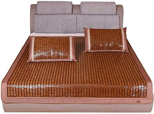 Faltbare Kühlmatratze, Sommerschlafmatte Atmungsaktive Karbonisierte Bambusmatte Die Ultraweiche Matratzenauflage für Kühle Betten Faltet,Brown-200 * 200cm