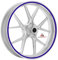 Autodomy Motorrad Felgenaufkleber Komplettset für 2 Räder 15 bis 19 Zoll | Felgen Aufkleber Motorrad Tuning Circular Sport Design | Felgenaufkleber Motorrad Racing Design (Blau, Breite 10 mm)
