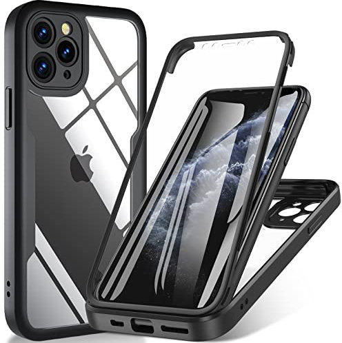 ottpluscase Hülle für iPhone 11 Pro, 360 Grad Schutzhülle Stoßfest Panzerhülle mit Eingebautem Displayschutz Robust Bumper Full Cover Outdoor Case Handyhülle für iPhone 11 Pro (5,8) - Schwarz