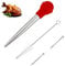 Jeringa de pavo para cocinar, inyector grande de carne de acero inoxidable, con cepillo de limpieza y 2 agujas de adobo, color rojo