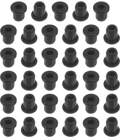 sourcing map 35 Stück 0,39 OD 0,16 ID Gummi-Durchführungstüllen für Verkabelung, Kabel, Automobil, Brandschutz, Schreibtisch, Wasserleitung, Hydroponik, Bewässerung Schwarz