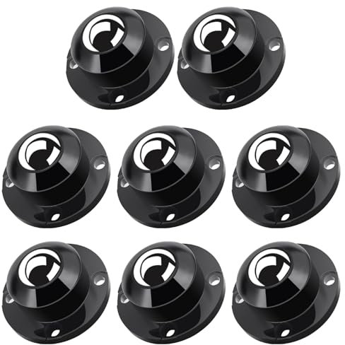 Self Adhesive Caster Wheels, 360° Swivel Wheels for Furniture, 1 Steel Universal Wheel, 28 LBS Load Capacity Per Wheel, Low Profile Castor for Office Kitchen Appliance Storage Bins (8 PCS, Black)